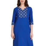 Myx Women's Printed Cotton Regular Fit Kurta