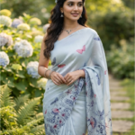 Crepe Saree Digital Print / Without Blouse