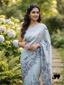 Crepe Saree Digital Print / Without Blouse